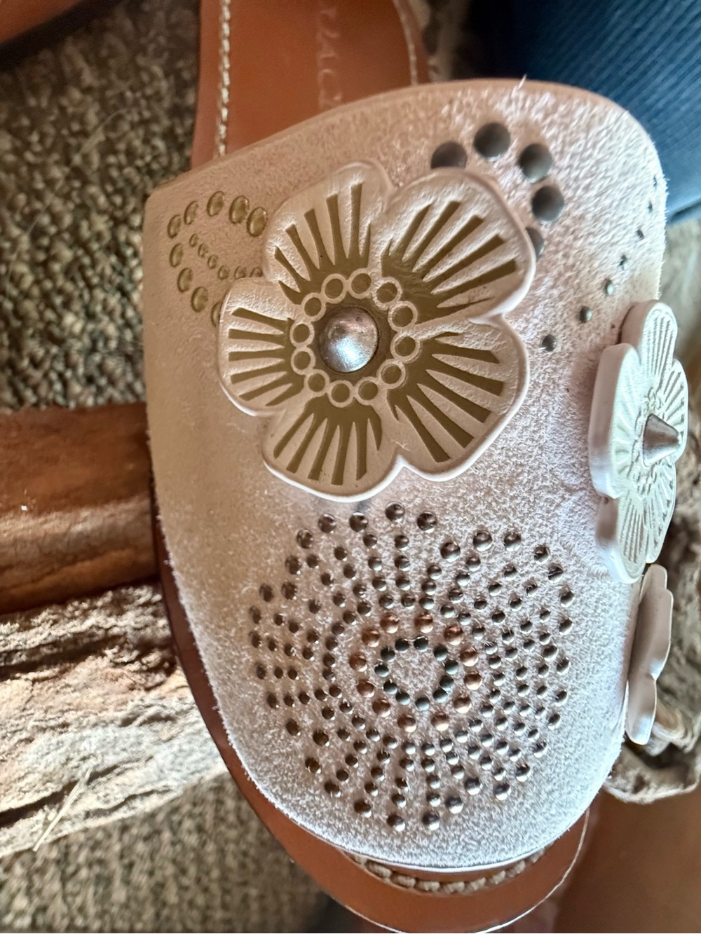 Coach Slide Sandals with Tea Rose Rivets - Picture 10 of 15